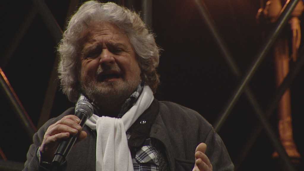 Beppe Grillo in Piazza San Giovanni